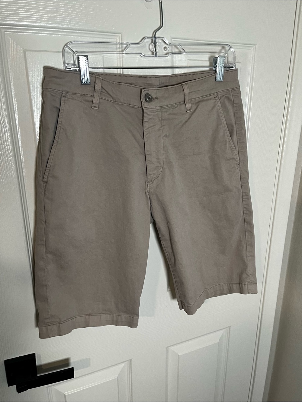 Ag Adriano Goldschmied Men's Taupe Flat Front Chino Shorts